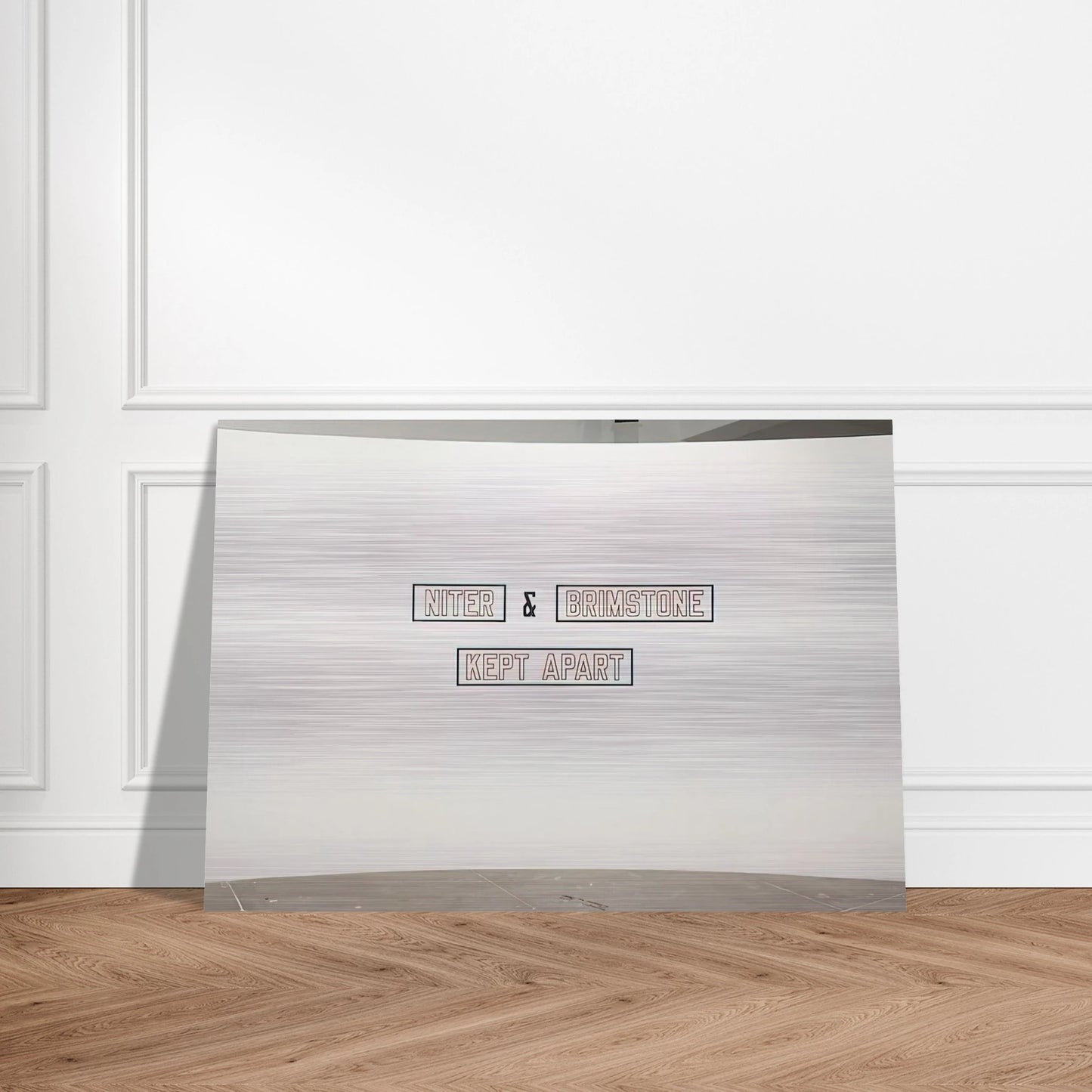 Niter  Brimstone Kept Apart - 1993 - Lawrence Weiner Brushed Aluminum Print - 70x100 cm / 28x40 inches | Lawrence Weiner Aluminum Print | Lawrence Weiner Prints