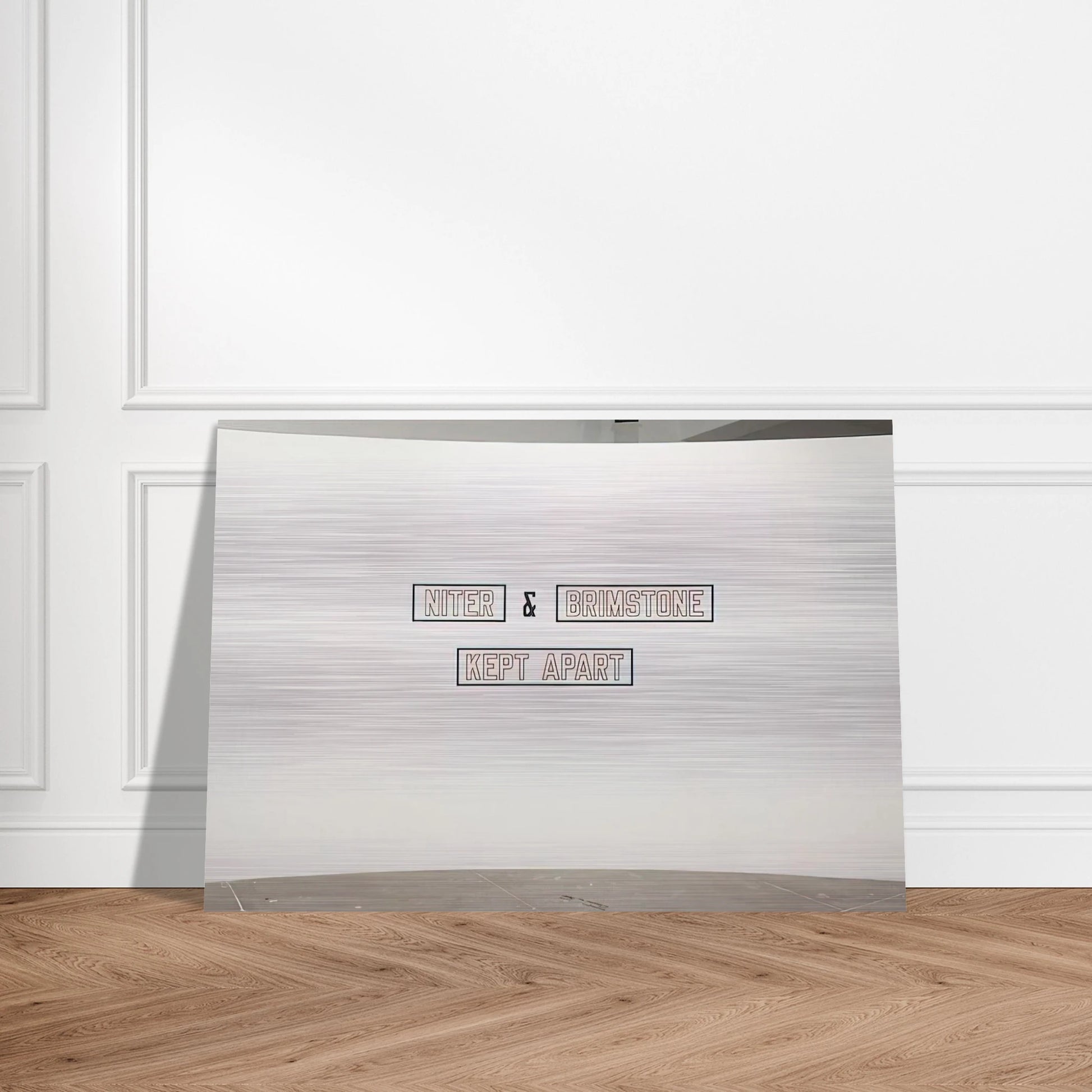 Niter  Brimstone Kept Apart - 1993 - Lawrence Weiner Brushed Aluminum Print - 70x100 cm / 28x40 inches | Lawrence Weiner Aluminum Print | Lawrence Weiner Prints