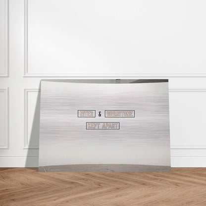 Niter  Brimstone Kept Apart - 1993 - Lawrence Weiner Brushed Aluminum Print - 70x100 cm / 28x40 inches | Lawrence Weiner Aluminum Print | Lawrence Weiner Prints