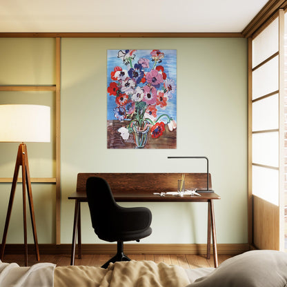 ANEMONES 1937 - Raoul Dufy Brushed Aluminum Print - 70x100 cm / 28x40 inches | Raoul Dufy Aluminum Print | Raoul Dufy Prints