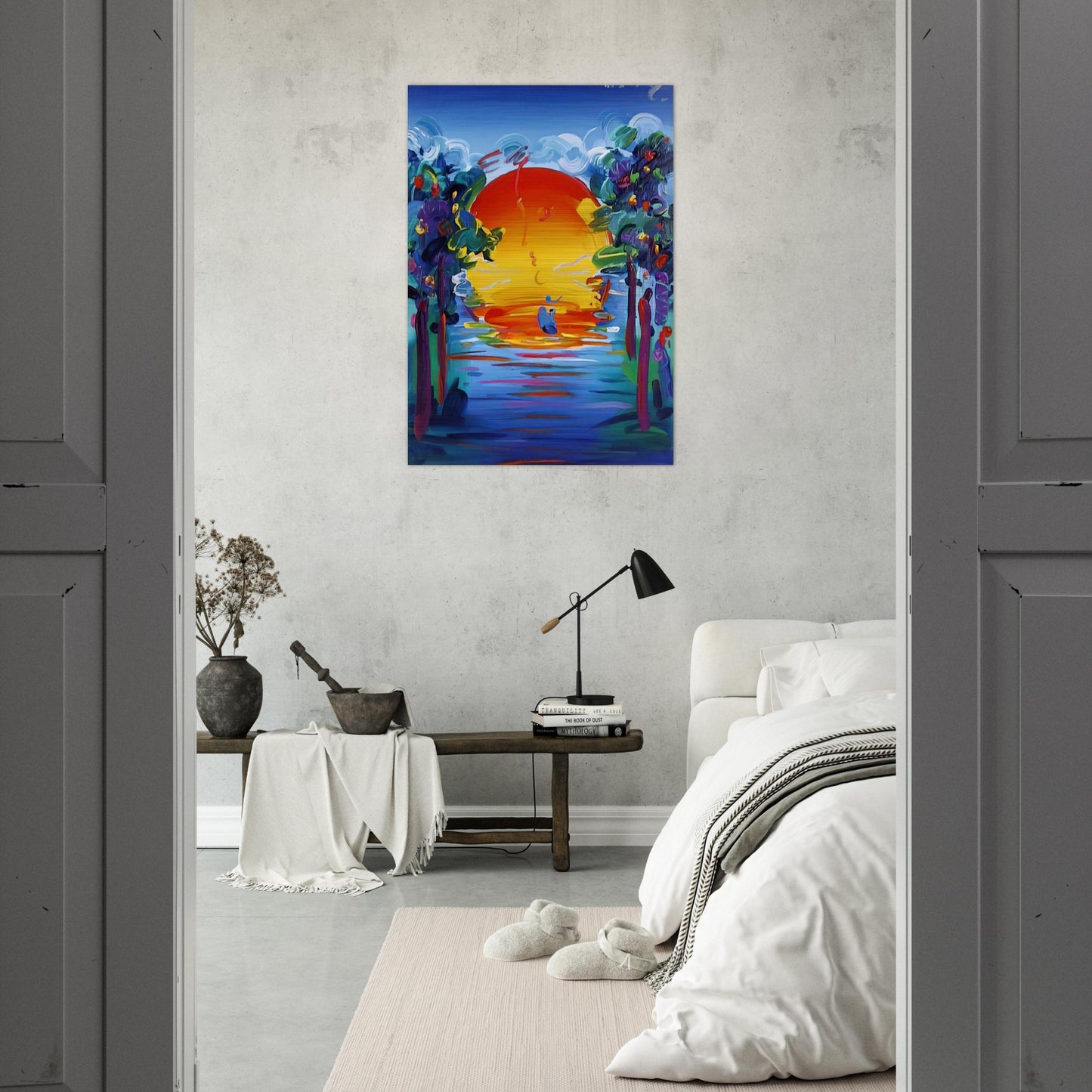 BETTER WORLD 1993 - Peter Max Brushed Aluminum Print - 70x100 cm / 28x40 inches | Peter Max Aluminum Print | Peter Max Prints
