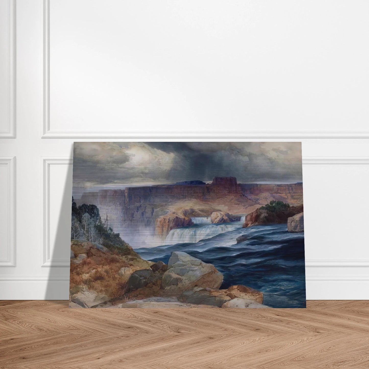 Shoshone Falls, Snake River, Idaho - Thomas Moran Brushed Aluminum Print - 70x100 cm / 28x40 inches | Thomas Moran Aluminum Print | Thomas Moran Prints