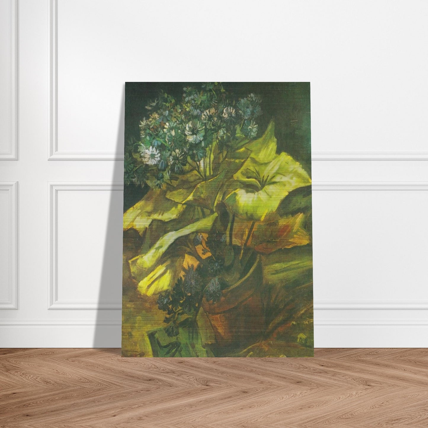 Flower Pot with Asters - Vincent van Gogh Brushed Aluminum Print - 70x100 cm / 28x40 inches | Vincent van Gogh Aluminum Print | Vincent van Gogh Prints