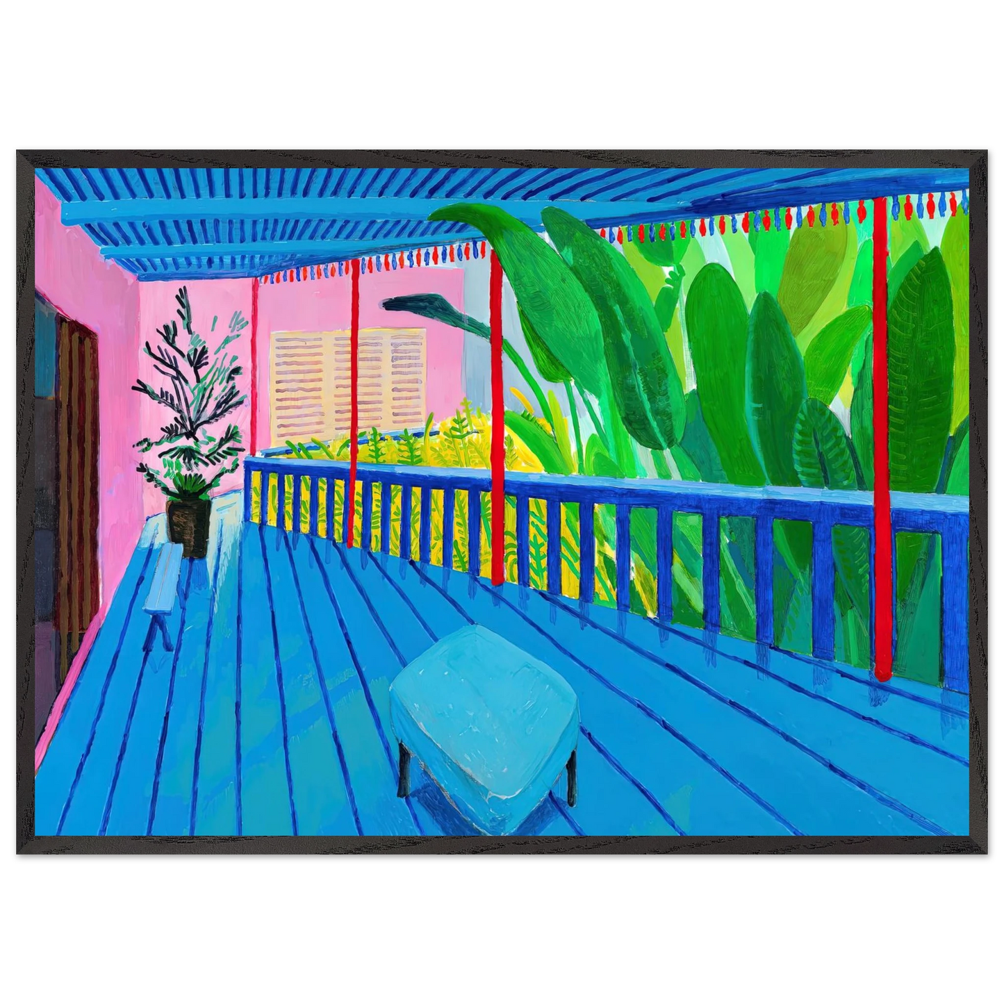 David Hockney - David Hockney Wall art - 20x25 cm / 8x10 inches - Premium Wooden Framed Poster With Fine Art Paper-canvas - White frame