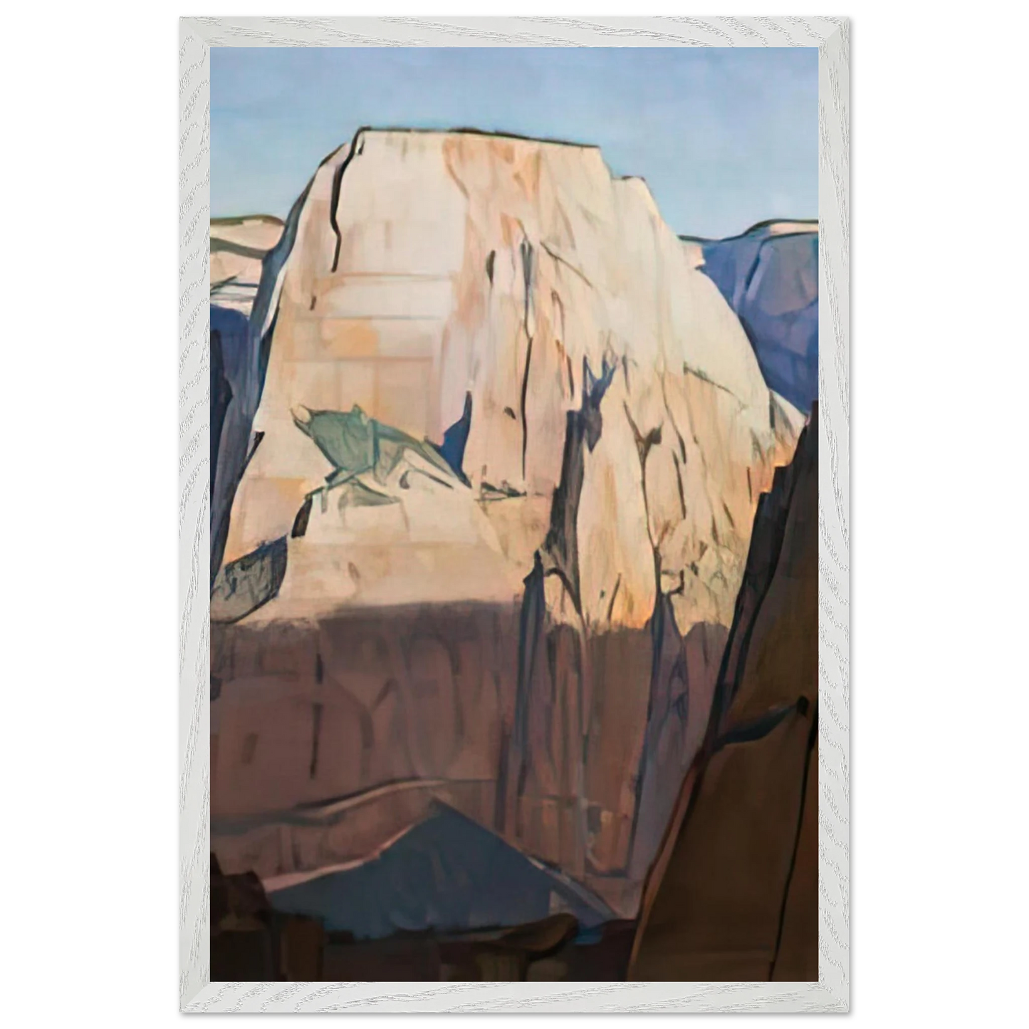 Maynard Dixon - GREAT WHITE THRONE ZION CANYON UTAH 1933 Wall art - 30x45 cm / 12x18 inches - Premium Wooden Framed Poster With Fine Art Paper-canvas - Black frame