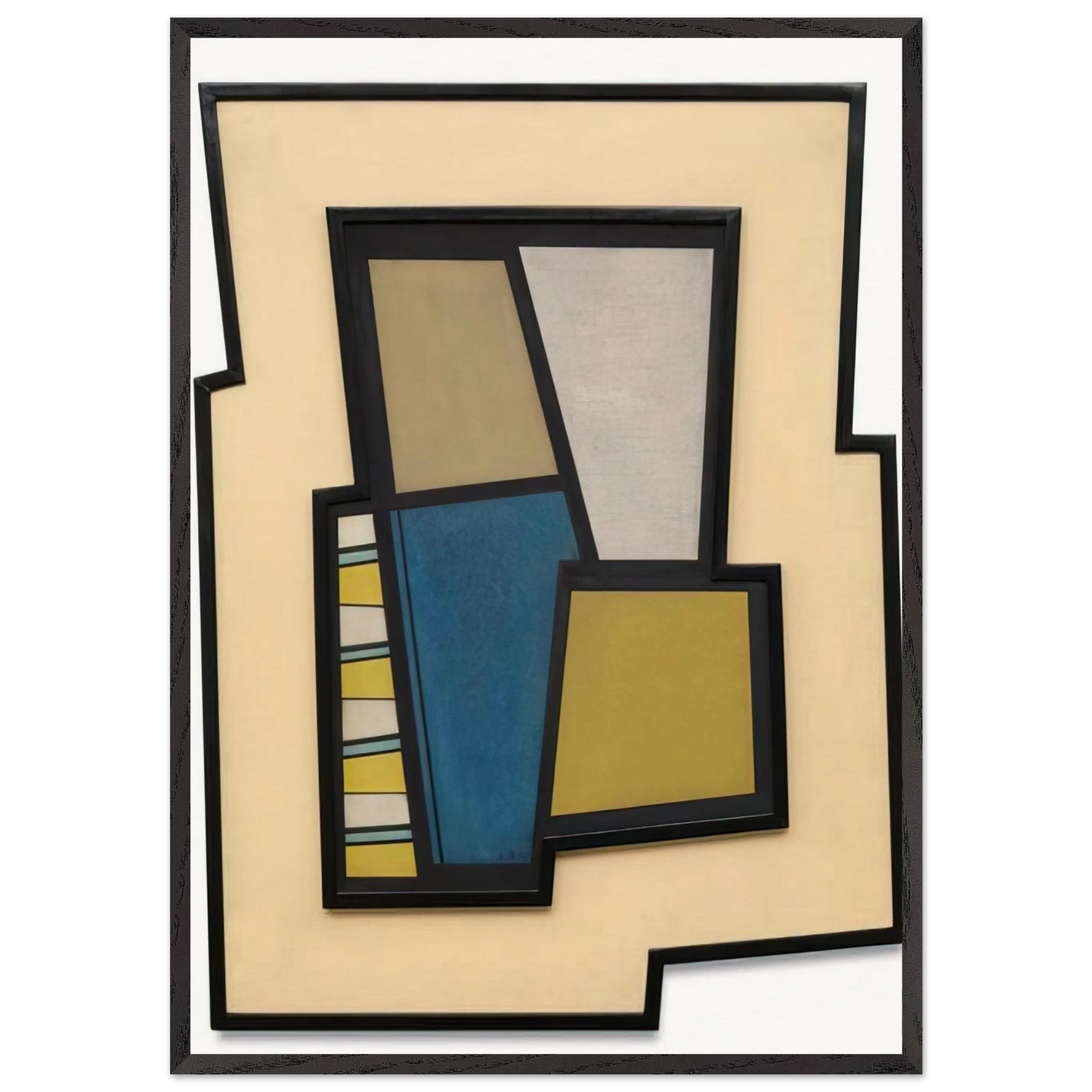 Lice - 1945 - Carmelo Arden Quin 70x100 cm / 28x40 inches Framed Art Print – Black Wooden Frame