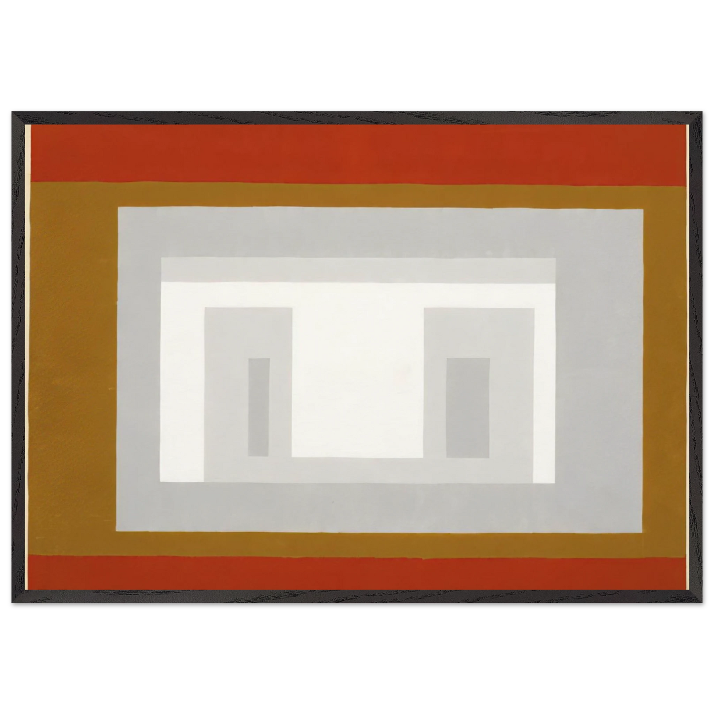 VARIANT ADOBE SETTLED 1954 - Josef Albers 70x100 cm / 28x40 inches Framed Art Print – Black Wooden Frame
