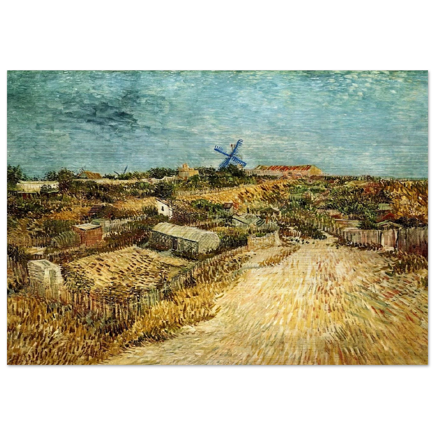 Vegetable Gardens in Montmartre - Vincent van Gogh Brushed Aluminum Print - 70x100 cm / 28x40 inches | Vincent van Gogh Aluminum Print | Vincent van Gogh Prints