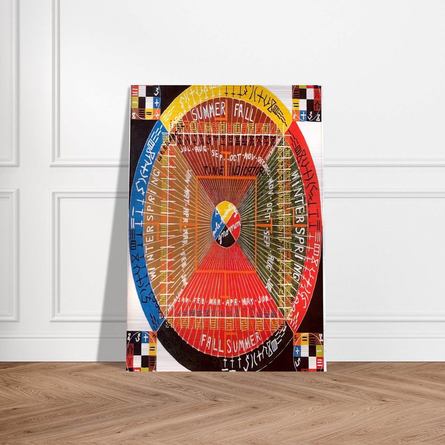 The Sun Rises Twice, Per 3, Per 4 - 1973 - Alfred Jensen Brushed Aluminum Print - 70x100 cm / 28x40 inches | Alfred Jensen Aluminum Print | Alfred Jensen Prints