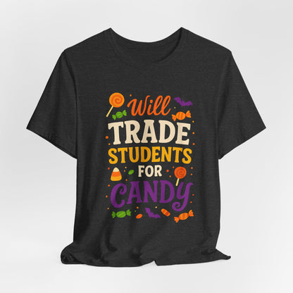 Zal Studenten Ruilen Voor Snoep Leerkracht Schattig Halloween Kostuum T-Shirt