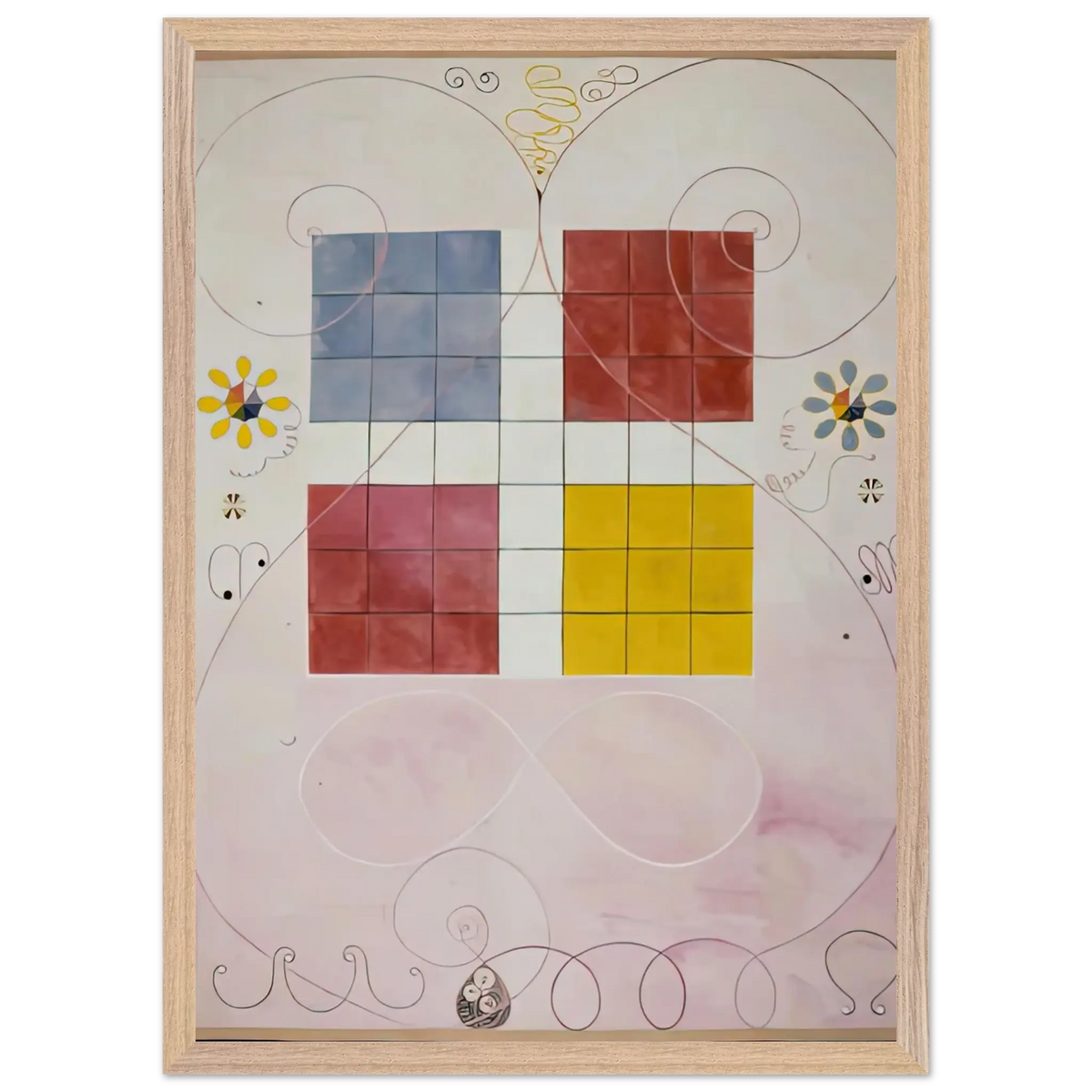Hilma af Klint - DE TIO ST RSTA N 10 ALDERDOMEN 1907 Wall art - 40x50 cm / 16x20 Inches - Premium Wooden Framed Poster With Fine Art Paper - White frame