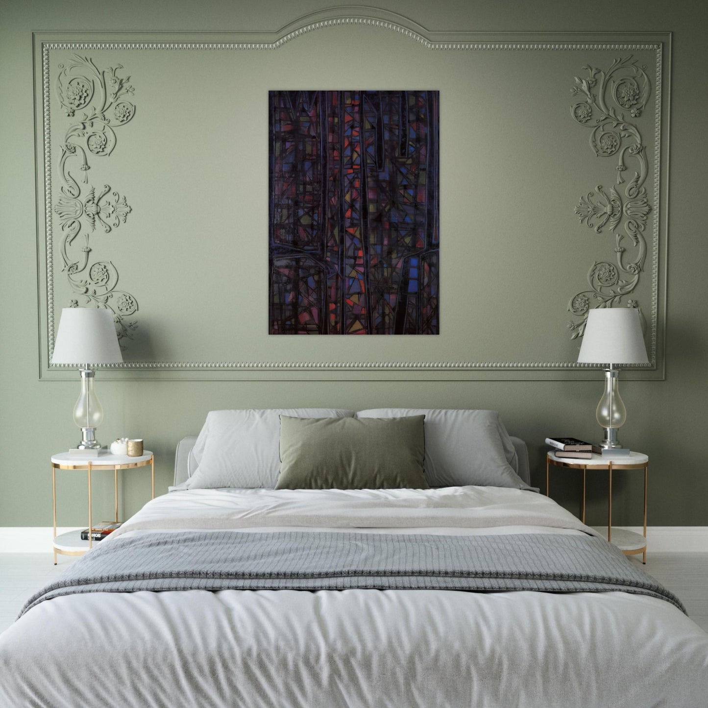Recueillement nocturne II - 1952 - Alfred Manessier Brushed Aluminum Print - 70x100 cm / 28x40 inches | Alfred Manessier Aluminum Print | Alfred Manessier Prints