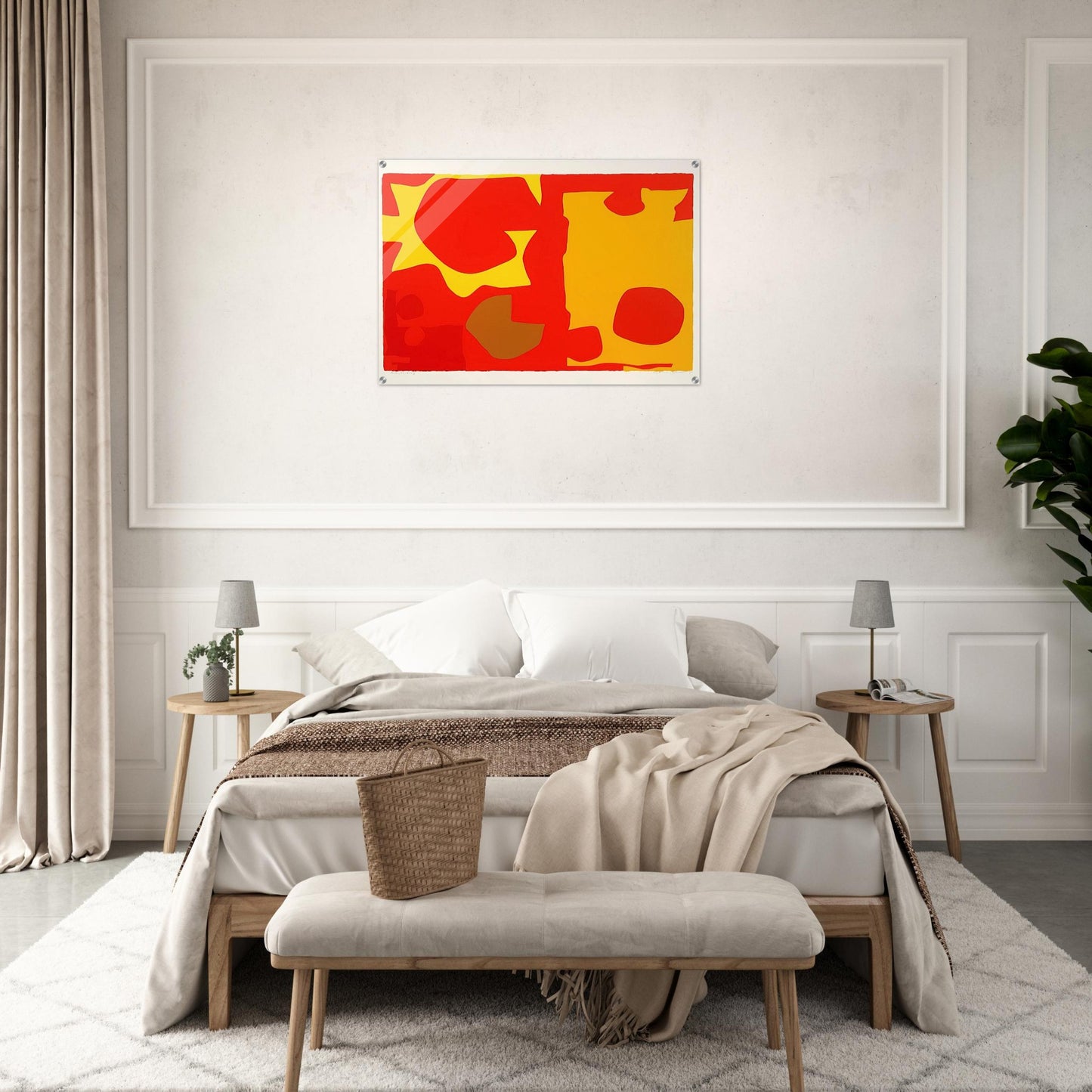 Six in Light Orange with Red in Yellow - 1970 - Patrick Heron Acrylic Print - 70x100 cm / 28x40″ inches