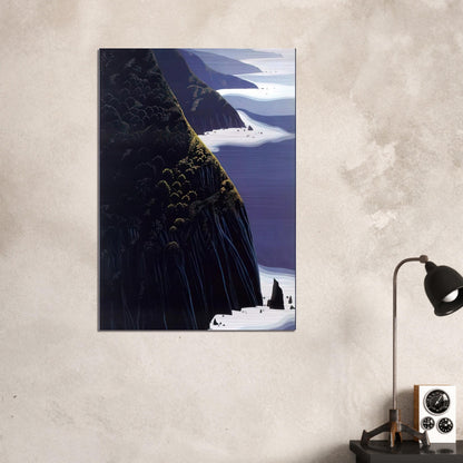 Gray Big Sur - Eyvind Earle Brushed Aluminum Print - 70x100 cm / 28x40 inches | Eyvind Earle Aluminum Print | Eyvind Earle Prints