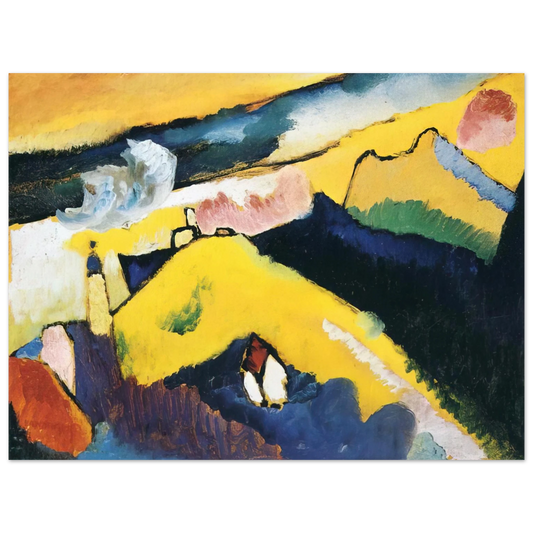 Wassily Kandinsky - MOUNTAIN LANDSCAPE WITH CHURCH 1910  75x100 cm / 30x40inches Fine Art Poster