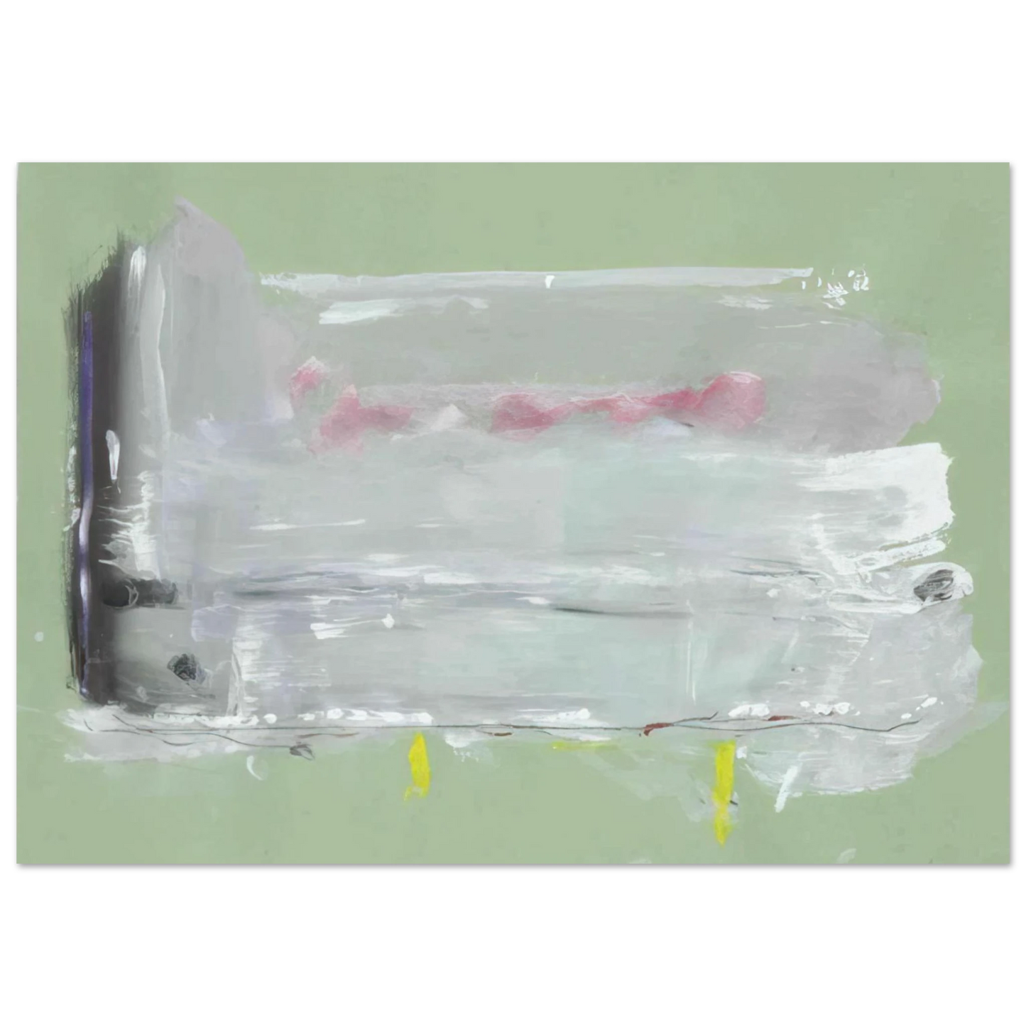 Helen Frankenthaler - Untitled - 1984 Wall art - 15x20 cm / 6x8 inches - Premium Wooden Framed Poster With Fine Art Paper-canvas - Black frame