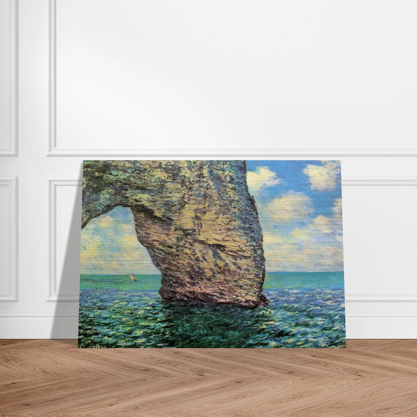 The Manneport at High Tide - claude monet Brushed Aluminum Print - 70x100 cm / 28x40 inches | claude monet Aluminum Print | claude monet Prints