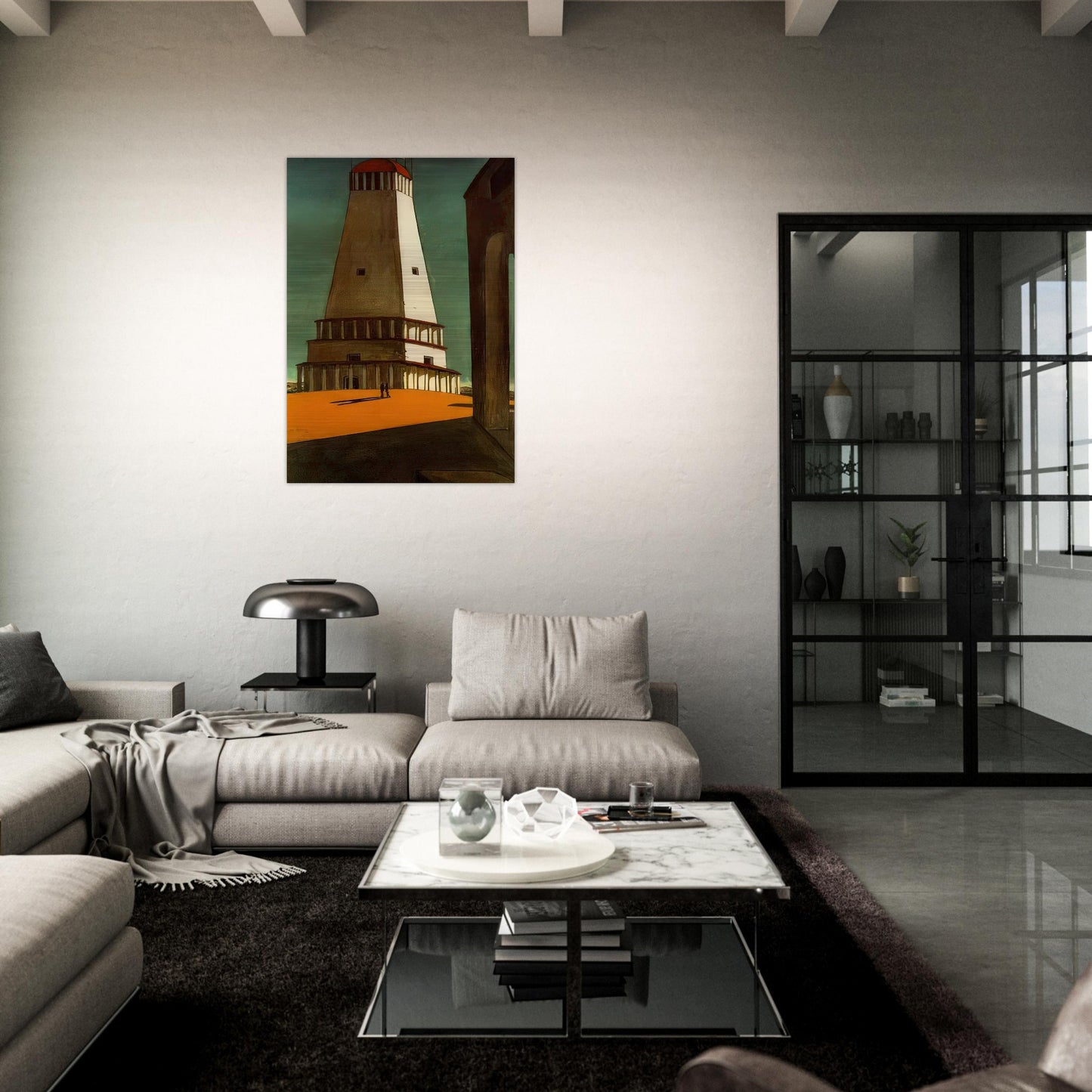 THE NOSTALGIA OF THE INFINITE 1913 - Giorgio de Chirico Brushed Aluminum Print - 70x100 cm / 28x40 inches | Giorgio de Chirico Aluminum Print | Giorgio de Chirico Prints