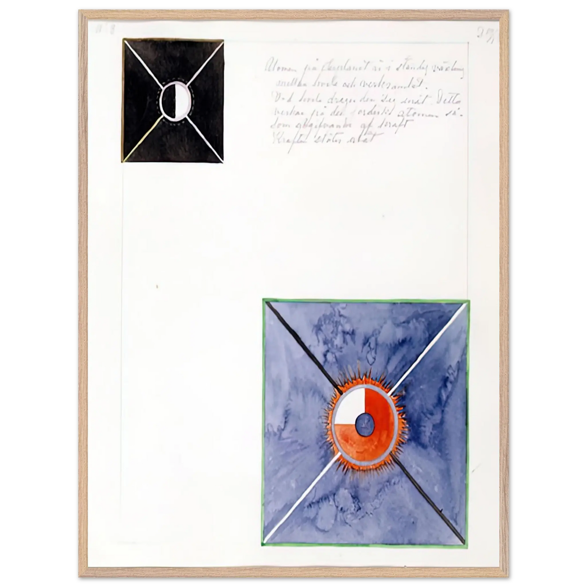 Hilma af Klint - ATOM SERIES NO 8 ATOM ON THE ETHER PLANE IS IN CONSTANT CHANGE BETWEEN REST AND ACTIVITY AT THE 1917 Wall art - 15x20 cm / 6x8 Inches - Premium Wooden Framed Poster With Fine Art Paper - White frame