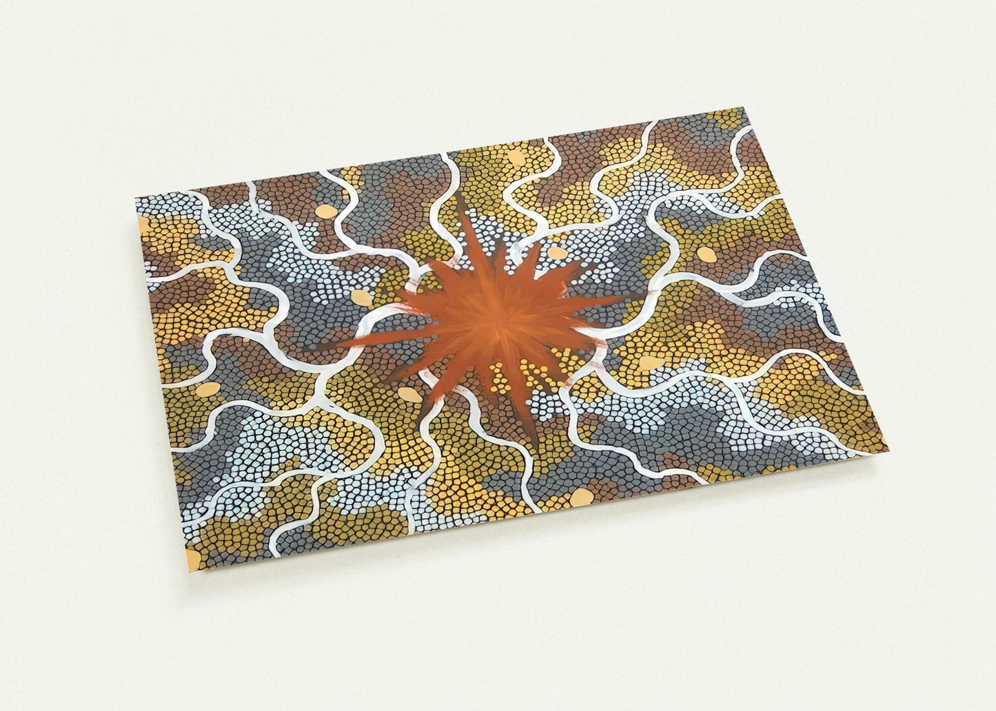 Creation, Lightning Dreaming - 1993 By Clifford Possum Tjapaltjarri Pack of 10 Post Cards | Clifford Possum Tjapaltjarri Post Cards | A6 (10.5 x 14.8 cm) - 4.1 x 5.8 inches