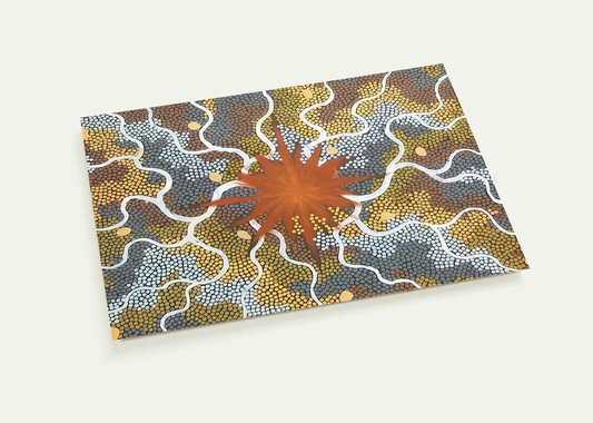 Creation, Lightning Dreaming - 1993 By Clifford Possum Tjapaltjarri Pack of 10 Post Cards | Clifford Possum Tjapaltjarri Post Cards | A6 (10.5 x 14.8 cm) - 4.1 x 5.8 inches