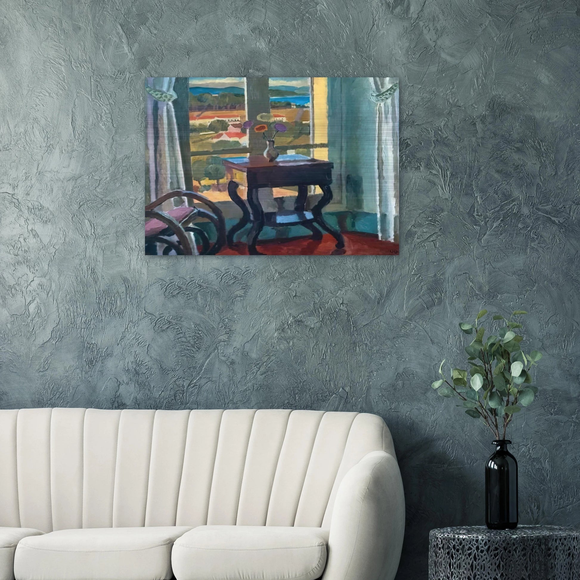 INTERIOR WITH A TABLE 1921 - Vanessa Bell Brushed Aluminum Print - 70x100 cm / 28x40 inches | Vanessa Bell Aluminum Print | Vanessa Bell Prints
