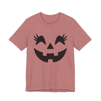 Jack-o'-lantern Gezicht Pompoen Wimpers Halloween Vrouwen Meisjes T-Shirt