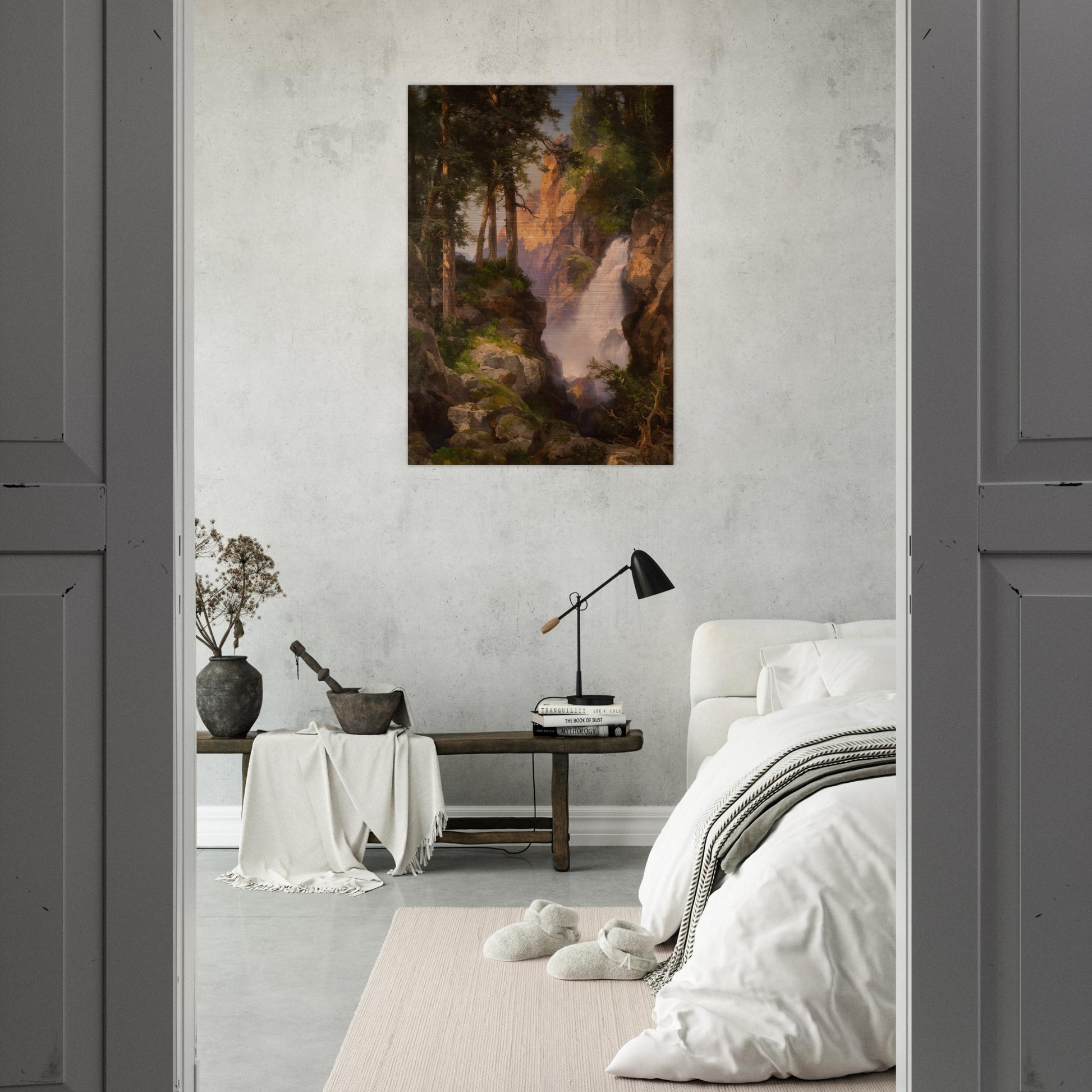 Falls at Toltec Gorge - Thomas Moran Brushed Aluminum Print - 70x100 cm / 28x40 inches | Thomas Moran Aluminum Print | Thomas Moran Prints