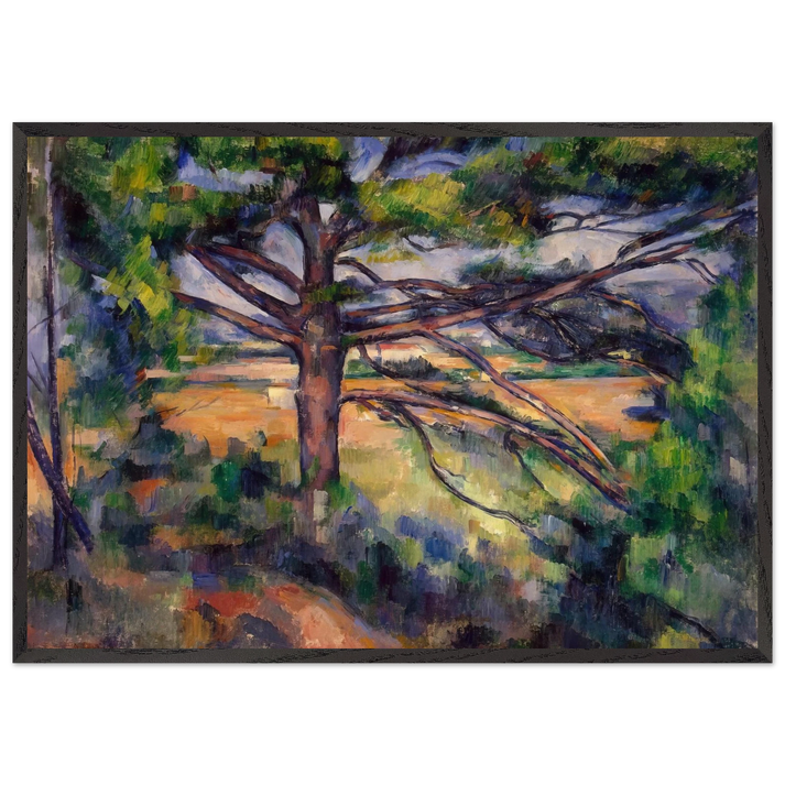 Large Pine and Red Earth - Paul Cezanne 70x100 cm / 28x40 inches Framed Art Print – Black Wooden Frame