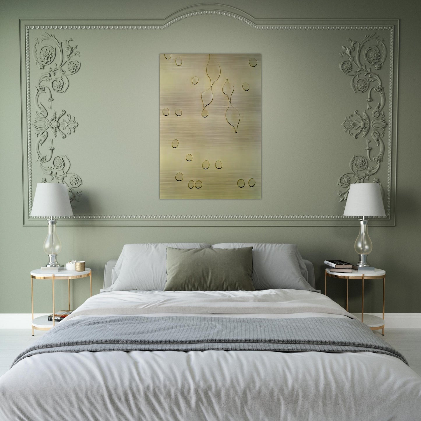 Leafage and Drops - Jean Arp Brushed Aluminum Print - 70x100 cm / 28x40 inches | Jean Arp Aluminum Print | Jean Arp Prints