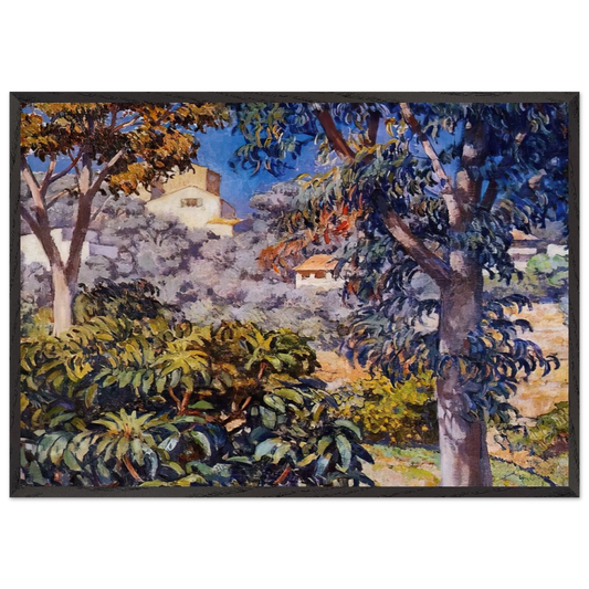 NOON LANDSCAPE - Theo van Rysselberghe 70x100 cm / 28x40 inches Framed Art Print – Black Wooden Frame