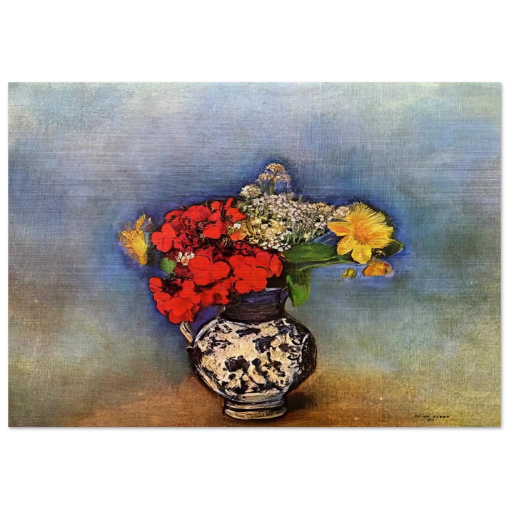 GERANIUMS 1910 - Odilon Redon Brushed Aluminum Print - 70x100 cm / 28x40 inches | Odilon Redon Aluminum Print | Odilon Redon Prints
