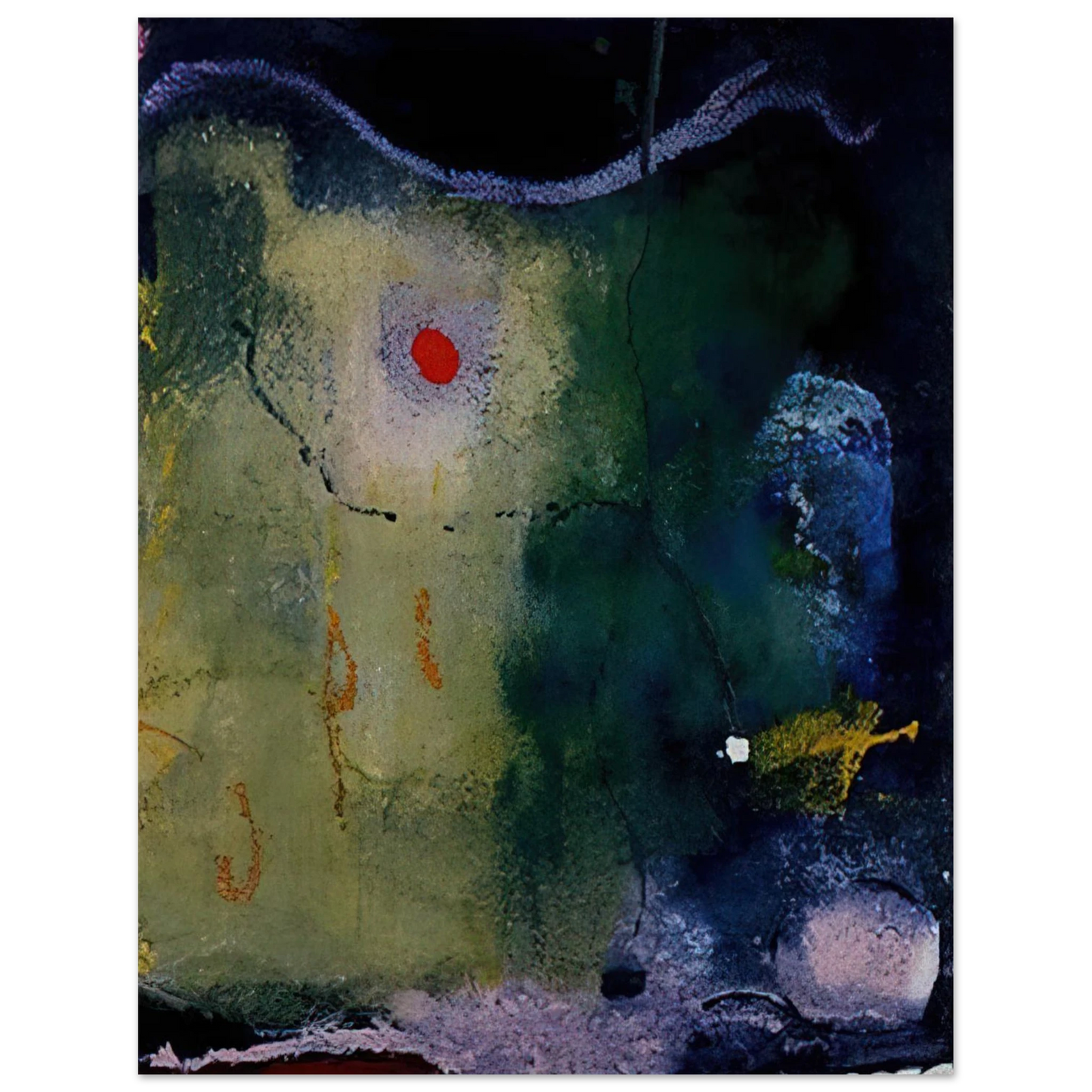 Helen Frankenthaler - The Other Side of the Moon - 1995 Wall art - 15x20 cm / 6x8 inches - Premium Wooden Framed Poster With Fine Art Paper-canvas - Wood frame