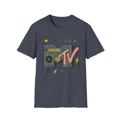 Retro MTV Vintage Luipaardprint Muziek Televisie Grafisch T-shirt 80s 90s Throwback Unisex Band Shirt Dierenprint Rockstijl T-Shirt