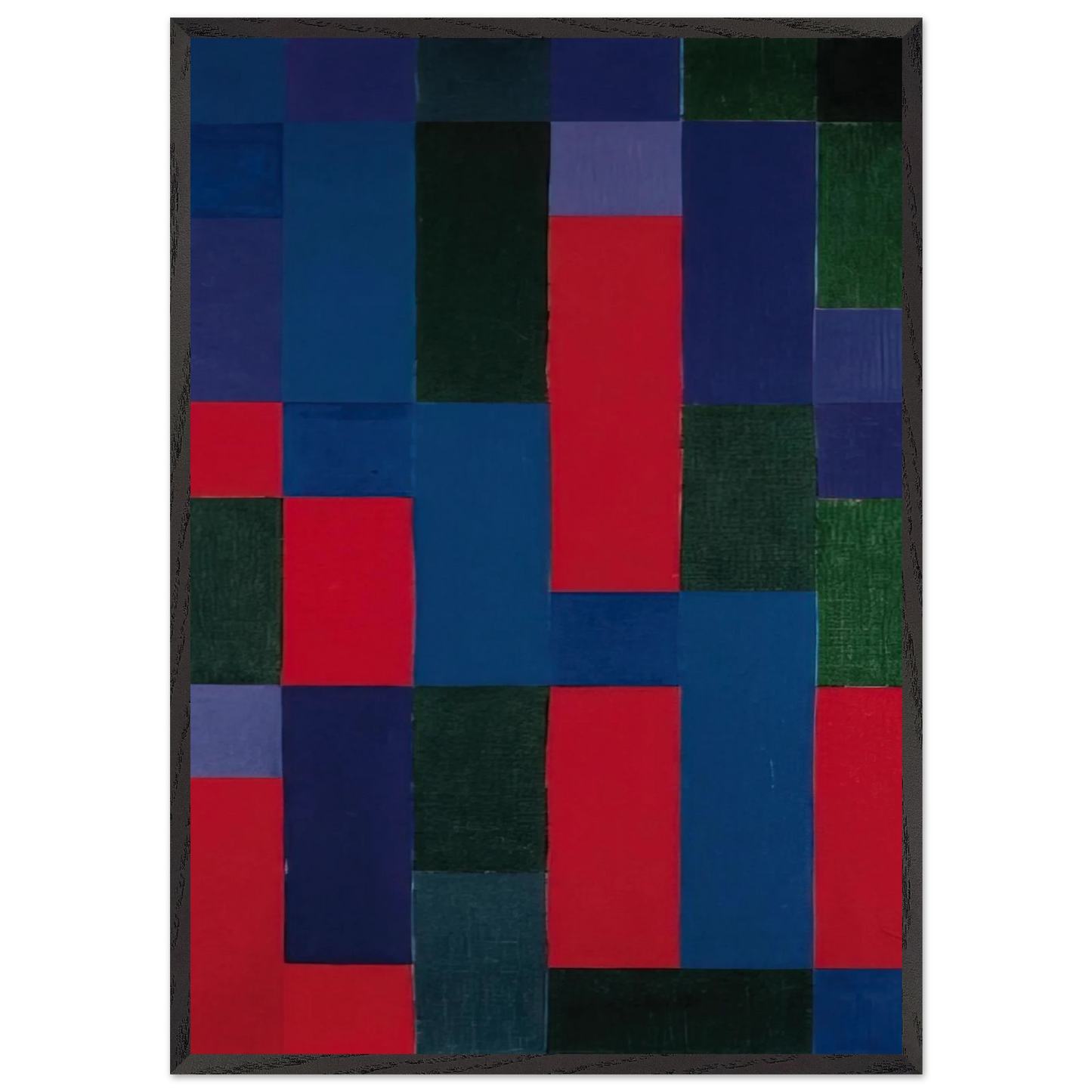 Grn-Blau-Rot - 1967 - Johannes Itten 70x100 cm / 28x40 inches Framed Art Print – Black Wooden Frame