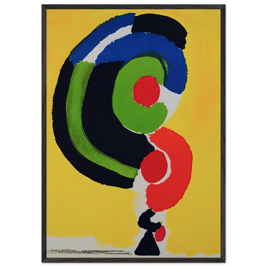 COMPOSITION FOR XXE SIECLE - Sonia Delaunay 70x100 cm / 28x40 inches Framed Art Print – Black Wooden Frame