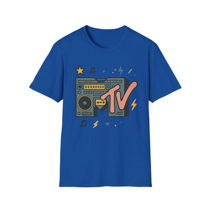 Retro MTV Vintage Luipaardprint Muziek Televisie Grafisch T-shirt 80s 90s Throwback Unisex Band Shirt Dierenprint Rockstijl T-Shirt