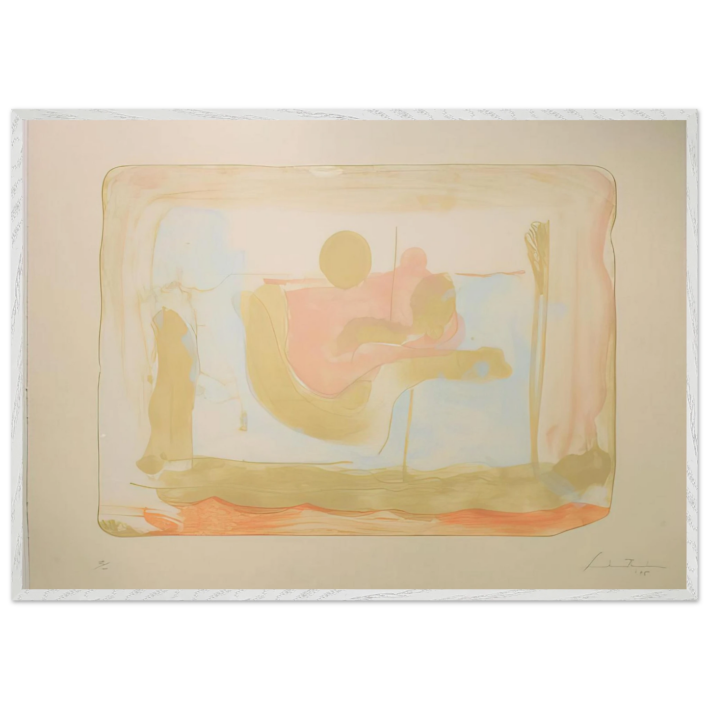 Helen Frankenthaler - Reflections I - 1995 Wall art - 30x40 cm / 12x16 inches - Premium Wooden Framed Poster With Fine Art Paper-canvas - Black frame