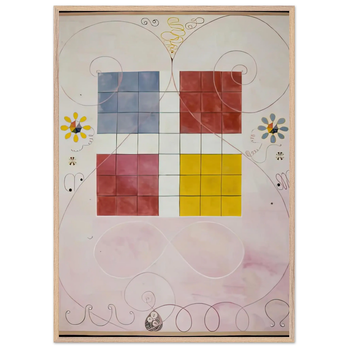 Hilma af Klint - DE TIO ST RSTA N 10 ALDERDOMEN 1907 Wall art - 30x40 cm / 12x16 Inches - Premium Wooden Framed Poster With Fine Art Paper - White frame