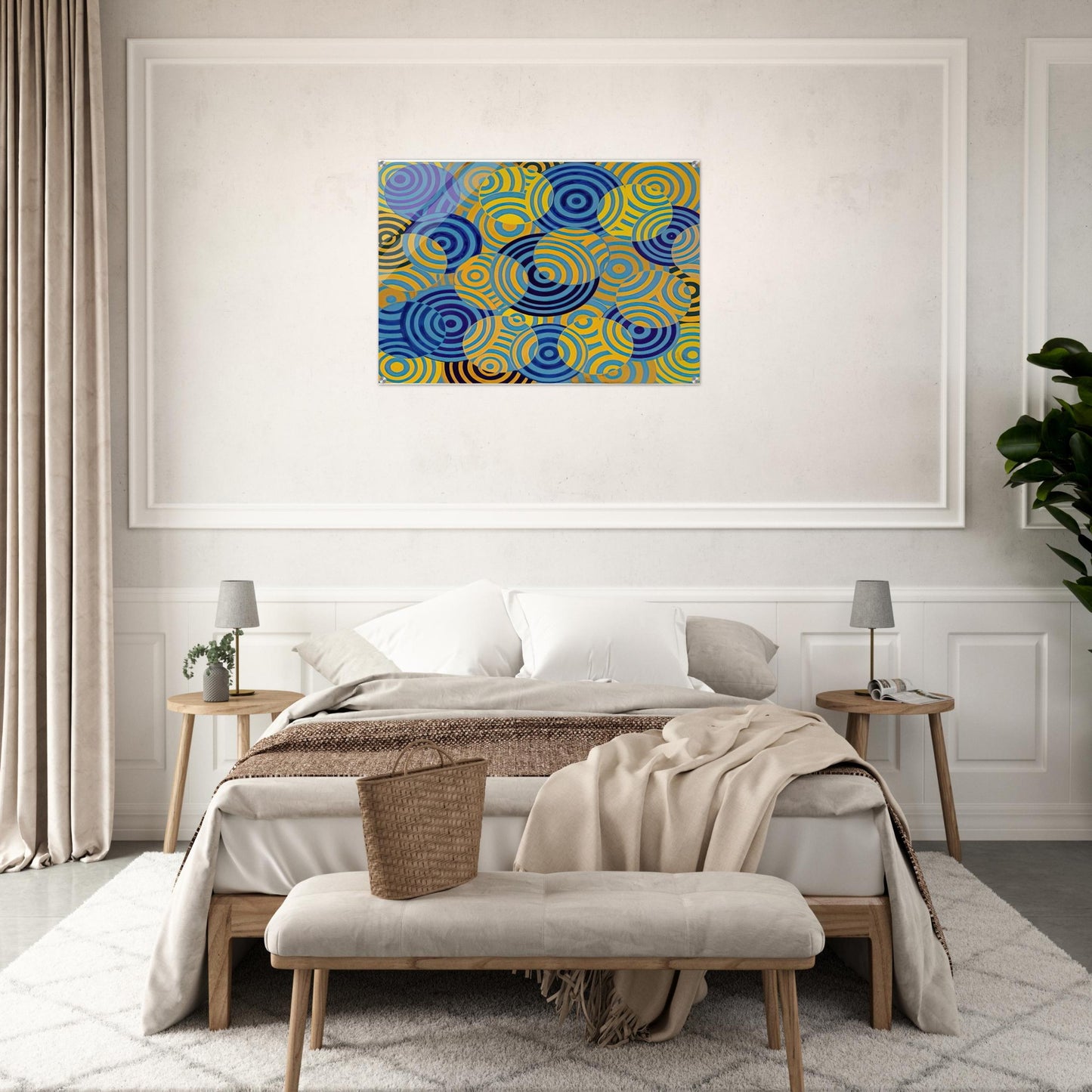 Interférences en bleu et jaune No. 642 - 1963 - Antonio Asis Acrylic Print - 70x100 cm / 28x40″ inches
