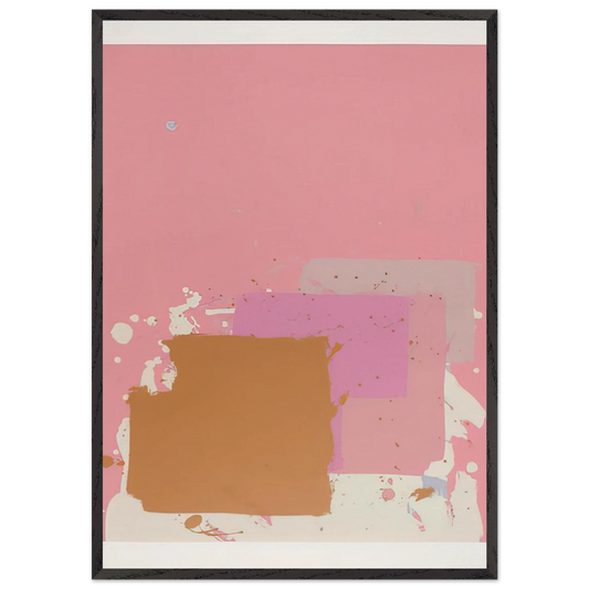 Brown Black on Pink - 1971 - John Hoyland 70x100 cm / 28x40 inches Framed Art Print – Black Wooden Frame