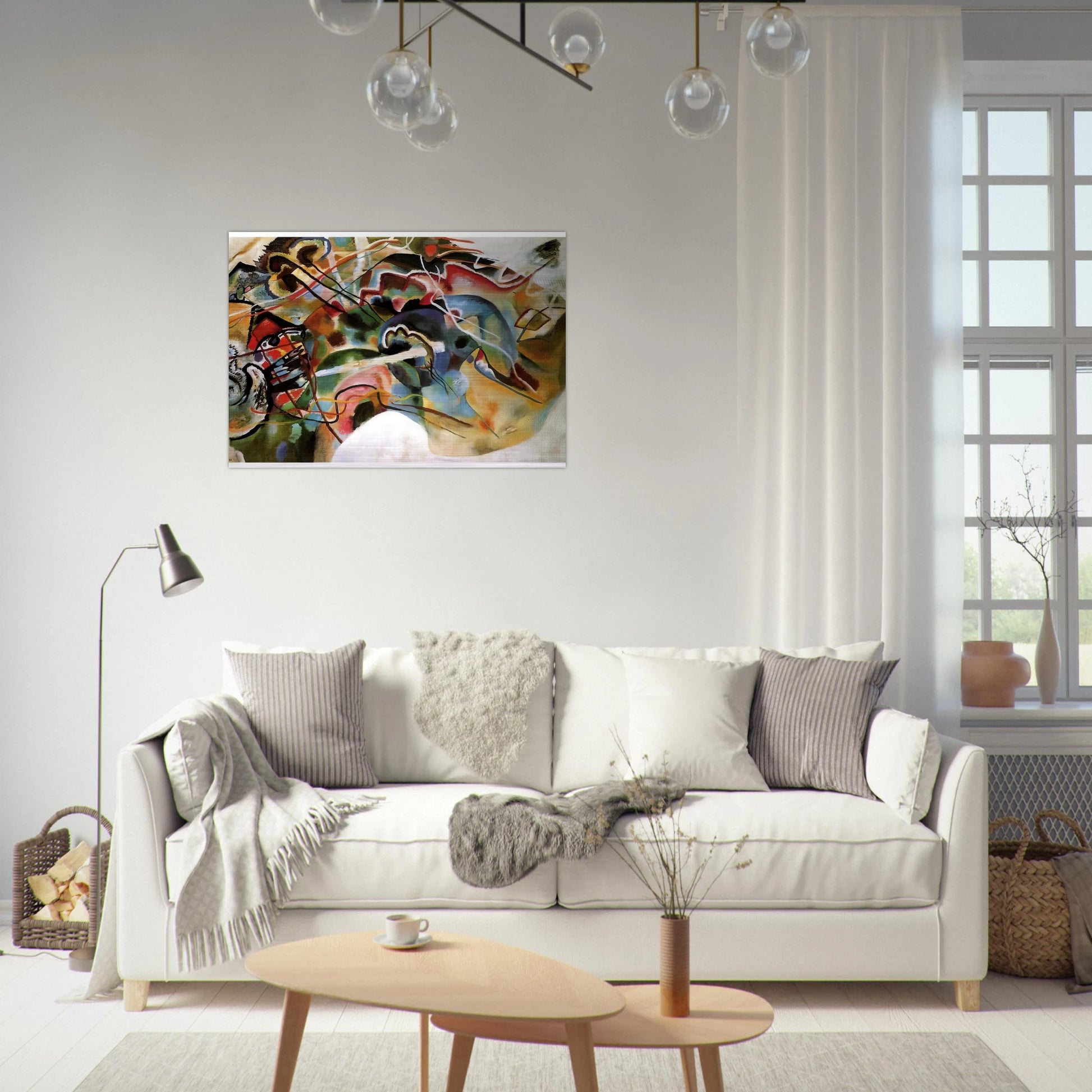 PICTURE WITH A WHITE BORDER 1913 - Wassily Kandinsky Brushed Aluminum Print - 70x100 cm / 28x40 inches | Wassily Kandinsky Aluminum Print | Wassily Kandinsky Prints