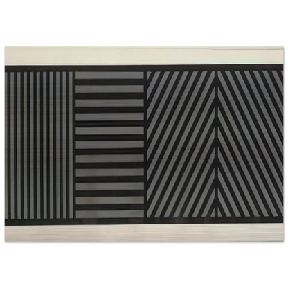 Bands of Lines One Inch Wide in Four Directions in Black and Gray - Sol LeWitt Brushed Aluminum Print - 70x100 cm / 28x40 inches | Sol LeWitt Aluminum Print | Sol LeWitt Prints