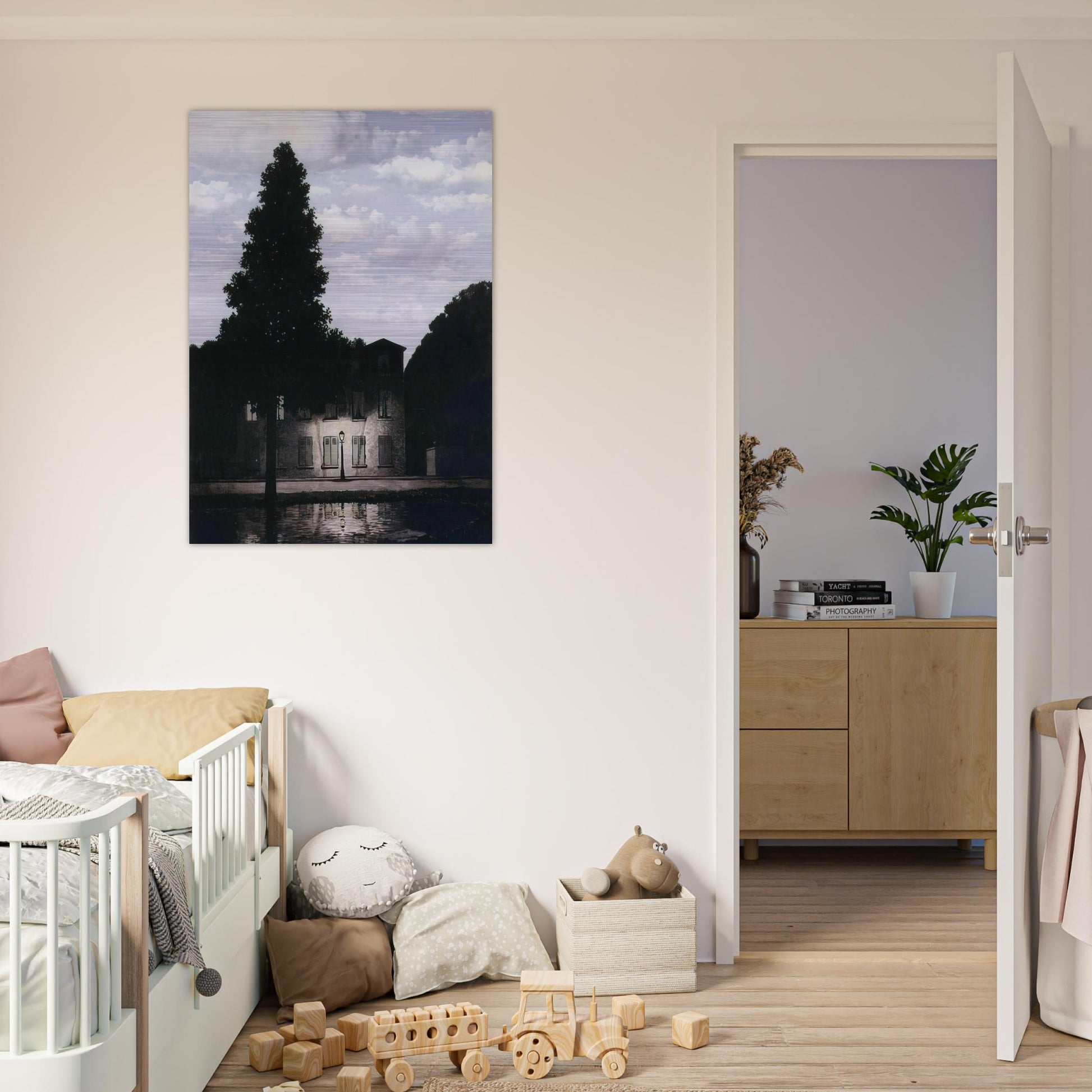 THE EMPIRE OF LIGHTS 1954 - Rene Magritte Brushed Aluminum Print - 70x100 cm / 28x40 inches | Rene Magritte Aluminum Print | Rene Magritte Prints