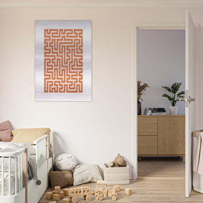 RED MEANDER II 1971 - Anni Albers Brushed Aluminum Print - 70x100 cm / 28x40 inches | Anni Albers Aluminum Print | Anni Albers Prints