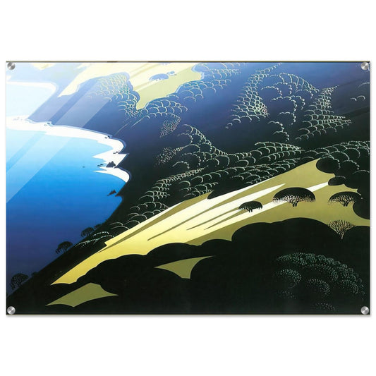 Seaside Pastures - Eyvind Earle Acrylic Print - 70x100 cm / 28x40″ inches