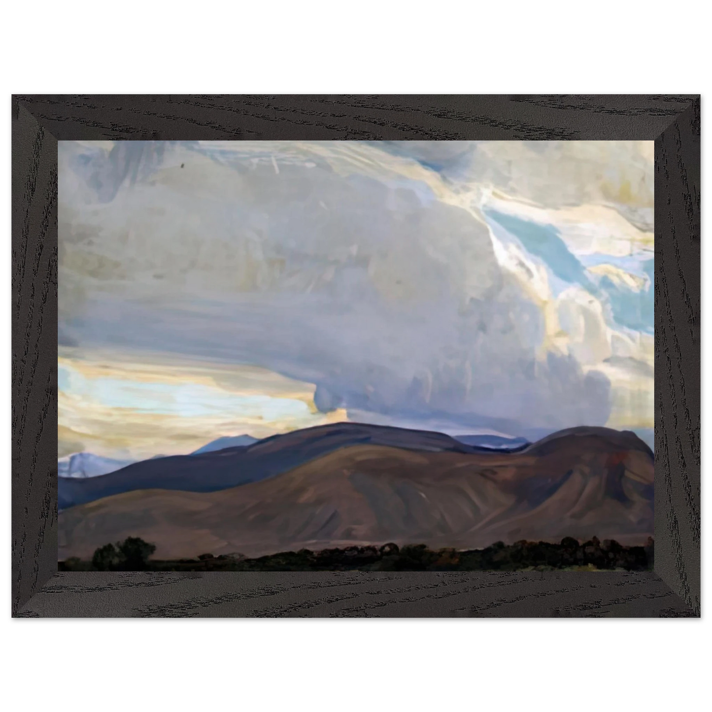 Maynard Dixon - STORM FROM THE SIERRA 1937 Wall art - 13x18 cm / 5x7 inches - Premium Wooden Framed Poster With Fine Art Paper-canvas - White frame