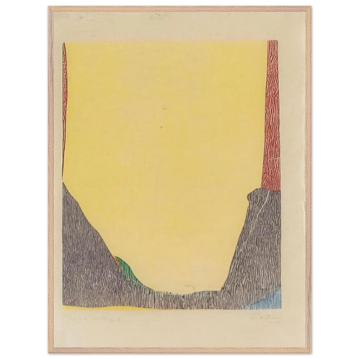 Helen Frankenthaler - East and Beyond - 1973 Wall art - 60x80 cm / 24x32 inches - Premium Wooden Framed Poster With Fine Art Paper-canvas - Wood frame