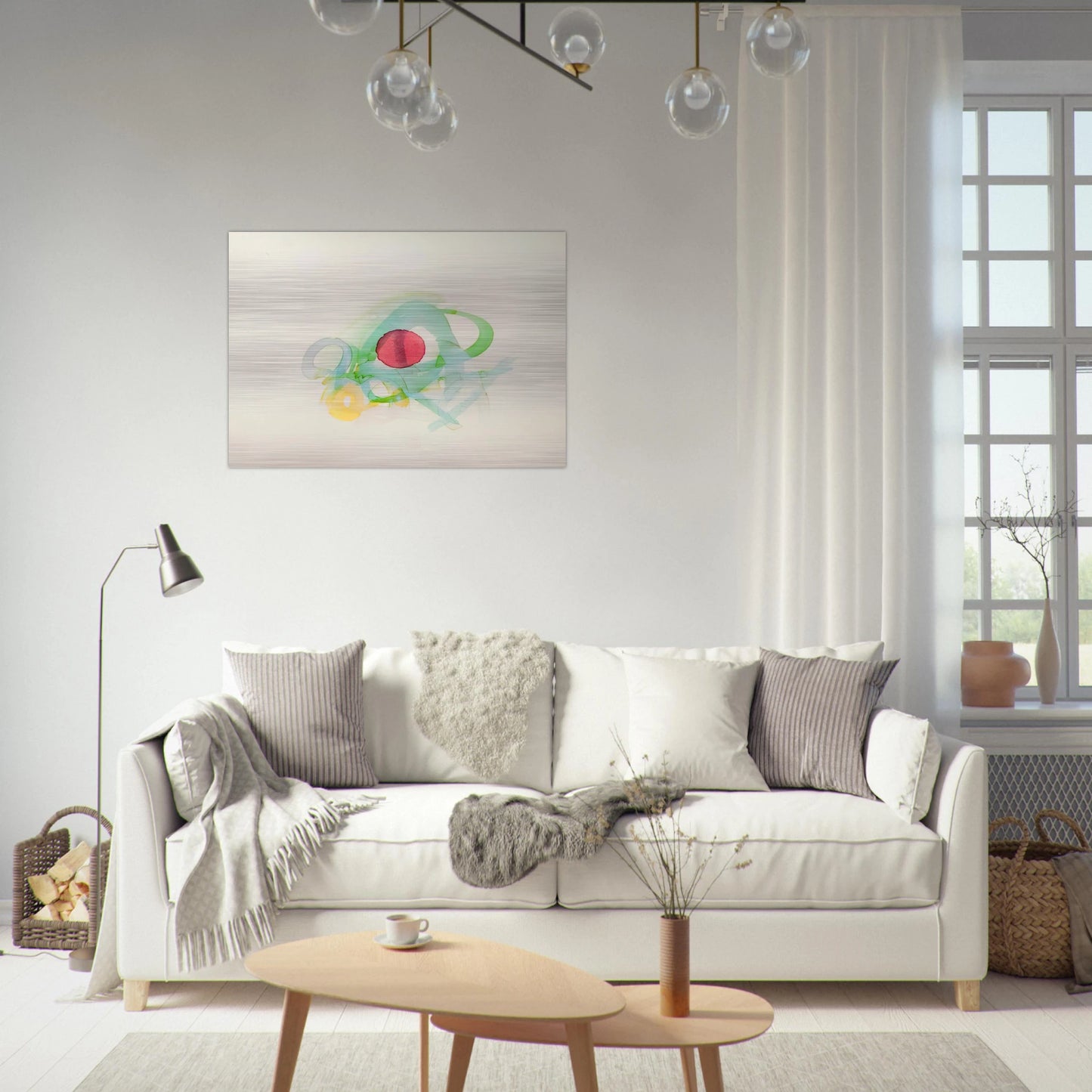 UNTITLED RED GREEN YELLOW AND BLUE - Luis Feito Brushed Aluminum Print - 70x100 cm / 28x40 inches | Luis Feito Aluminum Print | Luis Feito Prints