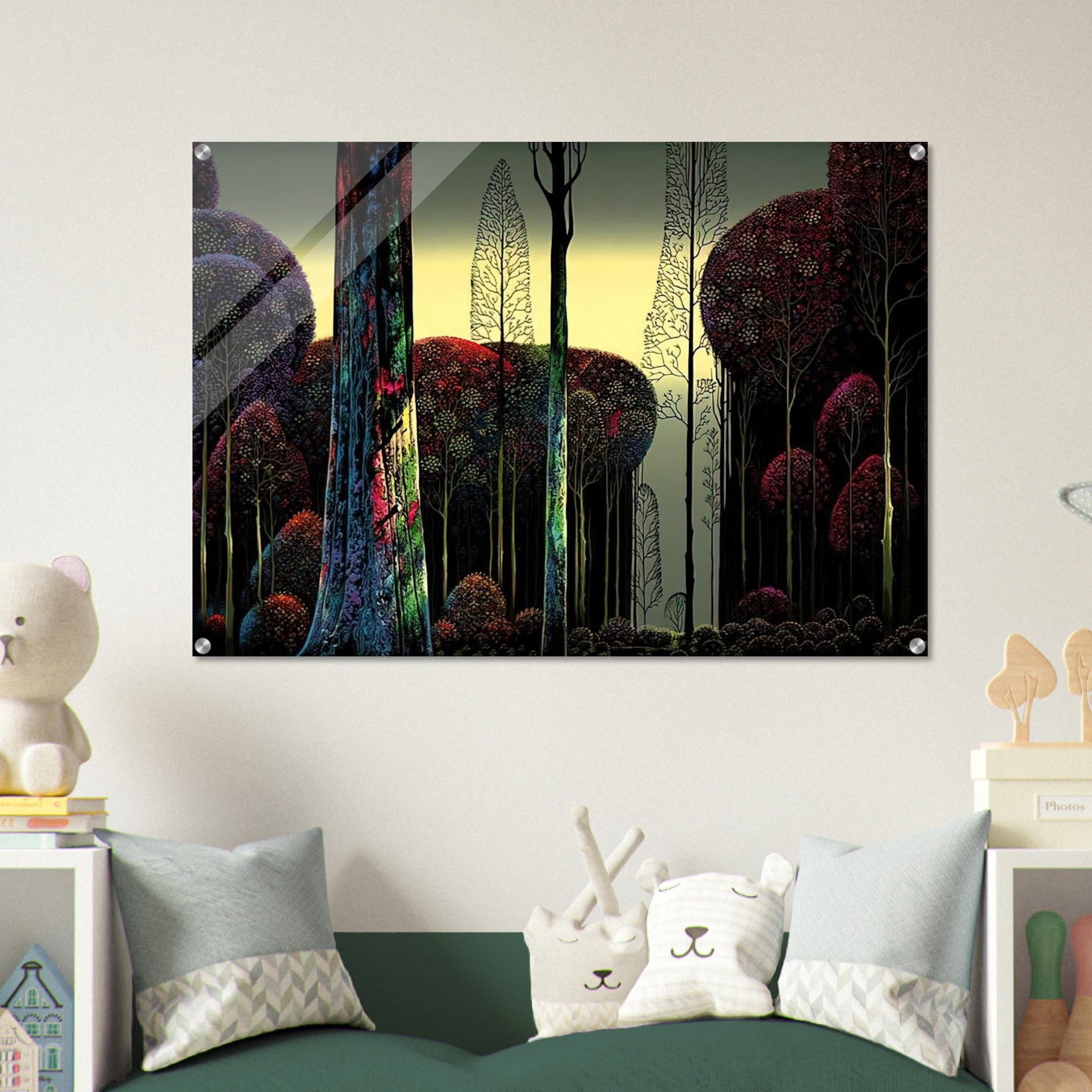 Gothic Forest - Eyvind Earle Acrylic Print - 70x100 cm / 28x40″ inches
